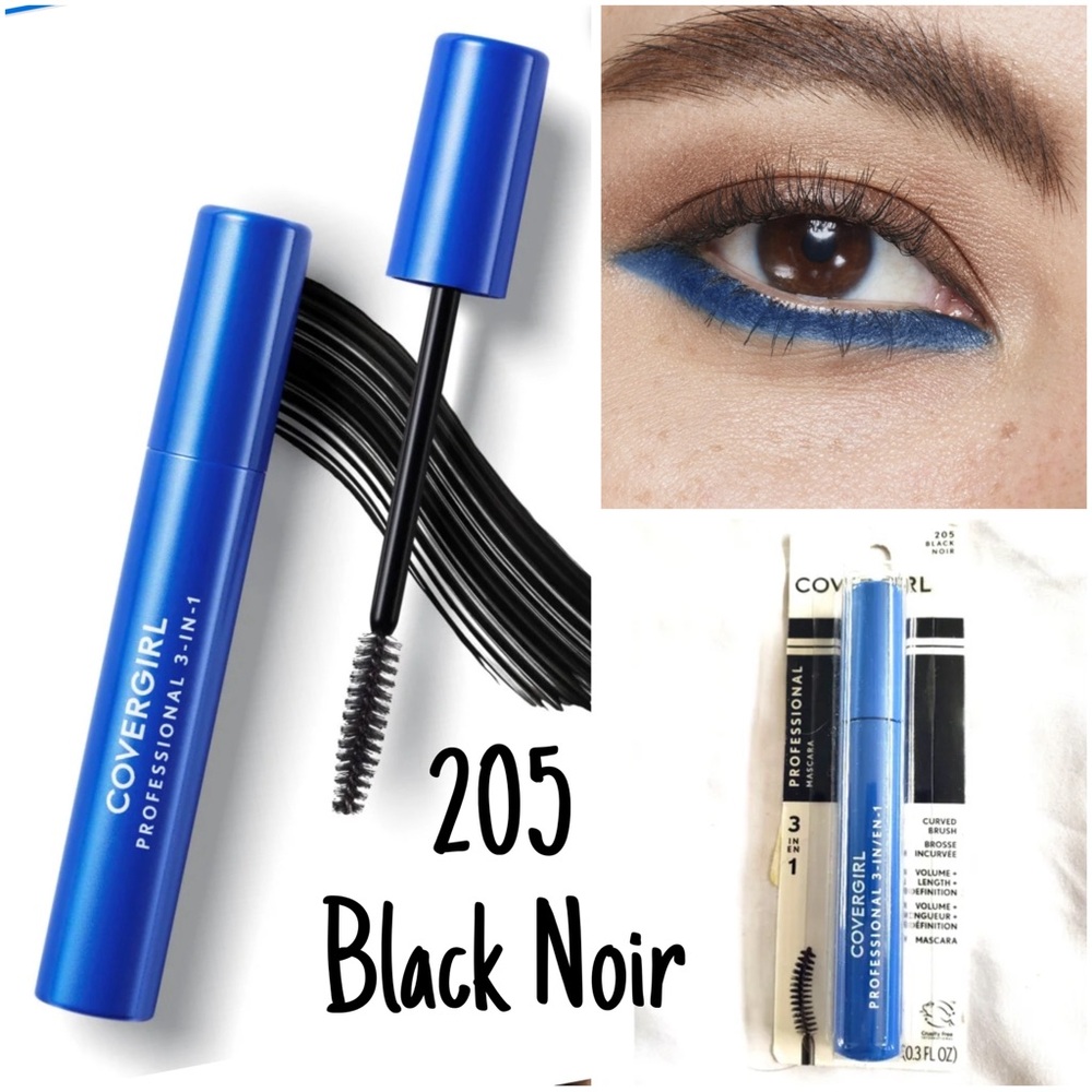 Covergirl Professional 3-in-1 Curved Brush Mascara, 205 black noir volume length
